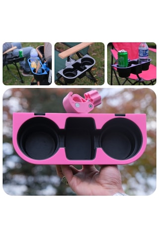 Bardak Tutucu Bardaklık Kamp Sandalyesi Aparat Pembe Renk Pembe