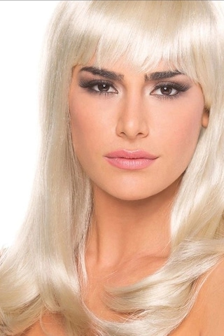 Uzun Duz Sentetik Parti Peruğu 60 Cm - Yetiskin Kostum Aksesuari Tekli Bx-313701 Açık Gri