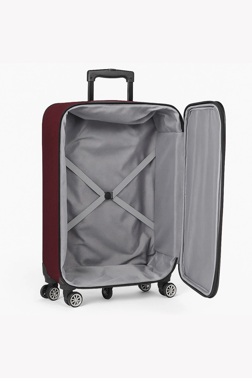 Louisiana Polo Battal Boy Bolonya Kumaş Valiz Bordo 2308 Bordo