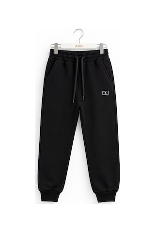 H&c Coolboy H&c Erkek Çocuk Haki Kapüşonlu Baskılı Eşofman Takımı Sweatshirt Ve Jogger Alt Siyah