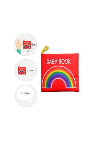 Tox İngilizce Renkli Bebek Kumaş Sessiz Kitap E120 - Bez Kitap