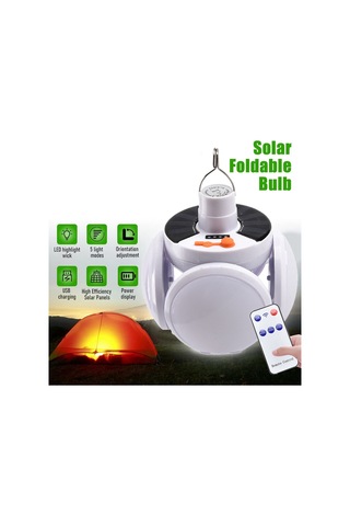 Güneş Enerjili Kamp Lambası Usb Şarj Edilebilir Taşınabilir Acil Durum Lambası Beyaz