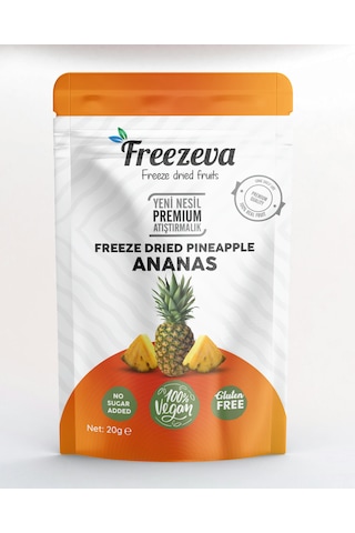 Freezeva Dondurularak Kurutulmuş Ananas 20 Gr Freeze Dried Ananas - Ananas Kuru Meyve Cipsi 20 G