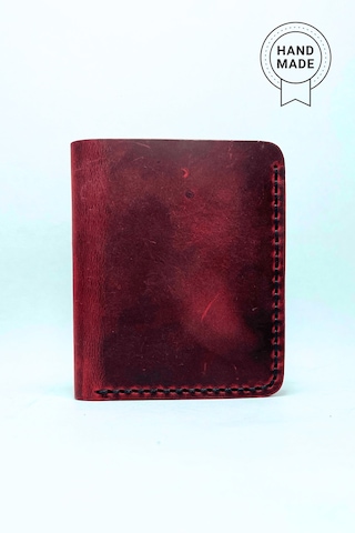 El Yapımı Hakiki Deri Premium Cüzdan Kırmızı