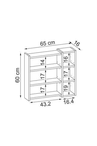 Banyo Dolabı Kulpsuz Tek Kapaklı Atlantik Çam Mdf 65 Cm Aynalı Atlantik Çam