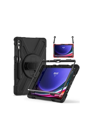 Galaxy Uyumlu Tab S9 Fe Plus Gzst Defender Tablet Silikon - Siyah Arka Kapak