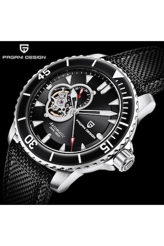 Pagani Design Pd-1674 Erkek 200m Su Geçirmez Tourbillon Saat Otomatik Mekanik Saat Safir Kristal Paslanmaz Çelik Siyah