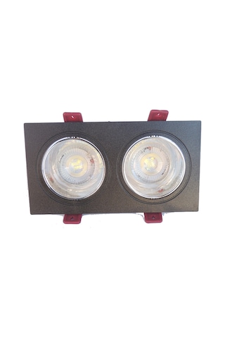 Siyah Krom Çiftli Sıva Altı Spot Cob Led Armatür GU10 5W Beyaz Iş