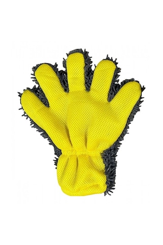 Ergonomik Beş Parmak Tasarımlı İç Ve Dış Temizlik Için Çift Yüz Mikrofiber + Carbon Araç Yıkama Eldiveni