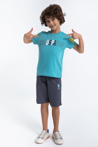 U S Polo Assn Klasik Cam Göbeği Erkek Çocuk Bermuda Takım