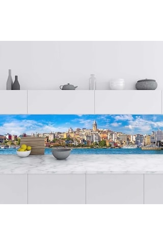 Mutfak Tezgah Arası Folyo Fayans Kaplama Folyosu İstanbul Galata 60x100 Cm Diğer