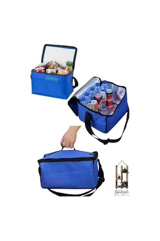 Soğuk Tutucu Termos Çanta Kamp Piknik Oto Soğutucu Buzluk Araç Serin Tutucu Sepet Mavi