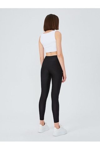 Kadın Parlak Sporcu Disco Tayt SiYAH