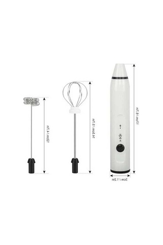 Ulzyvf Elektrikli Taşınabilir Yumurta Çırpıcı & Süt Köpürtücü, 3 Hız, 2 Çelik Çırpıcı, Beyaz, Cappuccino/latte İçin Beyaz