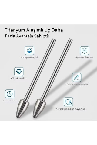 Samsung Uyumlu  S Pen Tab S6/s6 Lite, S7/s7 Plus/s7fe,s8,s8+,s8 Ultra,s9/s9+/s9 Ultra S10/s10+ 2 Tane Titanyum Akıllı Kalem
