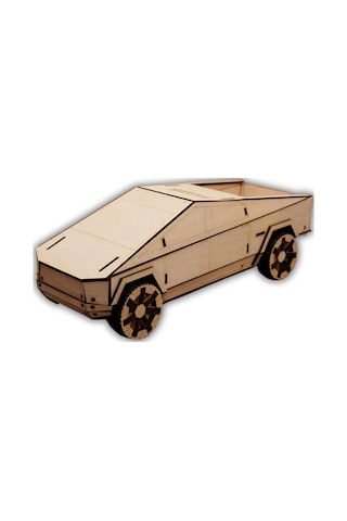 Ahşap Cybertruck Maketi Kendin Yap Dıy Dekoratif Kit - 3d Puzzle