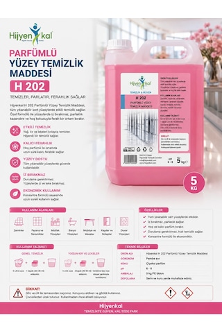 Hijyenkal Parfümlü Yüzey Temizlik Maddesi H 202 5 Kg
