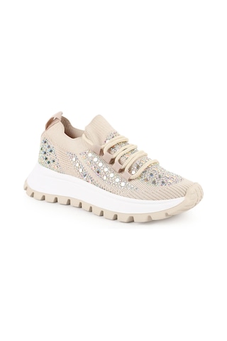 Libero L085.k201 Taş İşlemeli Triko Esnek Kalın Hafif Eva Taban Kadın Sneaker Ten