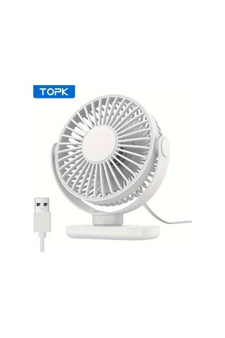 Boatshop1 Topk Beyaz Kişisel Usb Klipsli Masa Fanı Fırçasız Motor Sessiz Güçlü Hava Akışı Taşınabilir Mini Fan