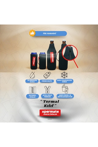 Xpermate Termal İçecek Kılıfı Sıcak & Soğuk Tutan Şişe Bira Termal Kılıf 0,5l Siyah