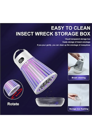 Jialan Lcd Elektrik Çarpması Sivrisinek Katili Lamba Tip-c Şarj