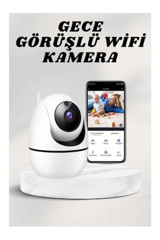 Markalonya Cm-14 Ip Bebek Güvenlik Kamerası, 360 Derece Dönebilen, 5mp Hd Görüntü, Wifi Bağlantılı, Gece Görüşlü, Sesli İletişim, Plastik Gövde, Masa Üstü Montaj, İç Mekan