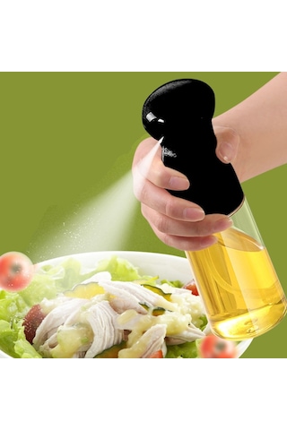 Buffer Çok Amaçlı Cam Şişe Püskürtmeli Dağıtıcı Yağdanlık Limonluk Sirke Sosluk Spreyi Siyah