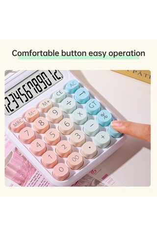 Aubyhe Ofis Ve Öğrenci Hesap Makinesi, Mekanik Klavye, 12 Basamaklı Ekran, Büyük Dairesel Tuşlar, Degrade Renk Seçenekleri 1xaaa Pil Gerekiyor, Pil Dahil Değil Diğer