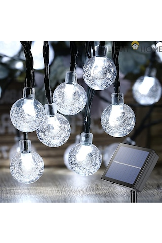 Lighthome Güneş Enerjili Led Işık Solar Bahçe Aydınlatması 50 Led 7 M Beyaz
