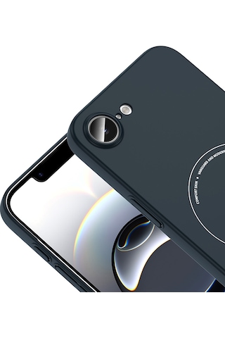 Maks Technology iPhone Uyumlu 17e Kılıf M-safe Şarj Özellikli Kamera Korumalı Mkst Elio Sert Pc Kapak - Lacivert