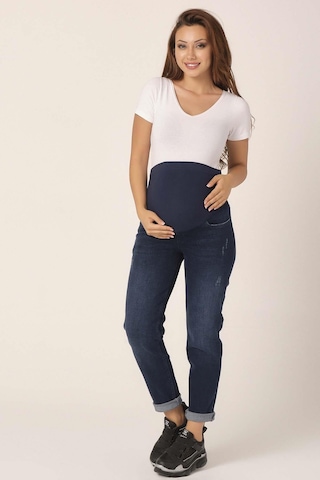 Busa Hamile Regular Fit Kot Pantolon Lacivert-lacivert