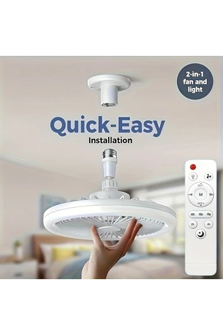 Xuweiwei Beyaz Led Akıllı Fan Işığı 3 Hız 17 Mod E27 Uzaktan Kumanda Minimalist Tavan Fanı