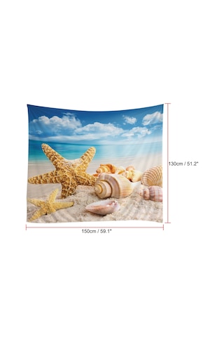 Geekyou Deniz Manzaralı Dekoratif Duvar Örtüsü - Yumuşak Poliester, Hd Baskı, 130x150 Cm - Oturma Odası & Yatak Odası Dekoru C Modeli DiğER