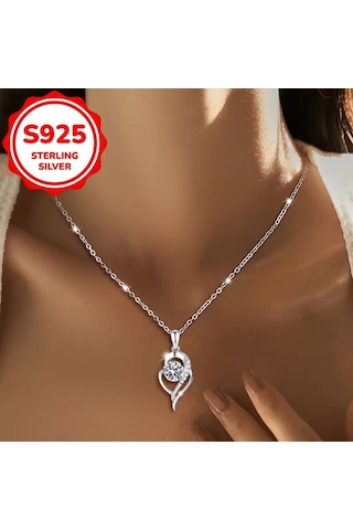 Kadın Kolye Lidya Kadın Kolye 925 Ayar Gümüş Zincir Parlak Taşlı Şık Kolye Çok Renkli
