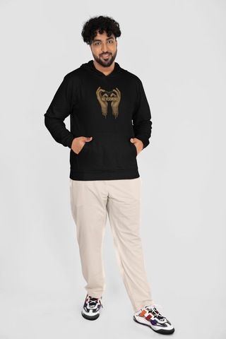 Oversize Unisex Sweatshirt - Kapüşonlu Özel Hoodie Siyah