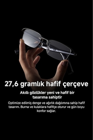 Xiaomi Mijia Akıllı Sesli Gözlük Bluetooth Kulaklık Titanyum