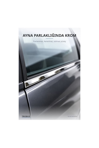 Opel Astra L 2021 Ve Sonrası Uyumlu Krom Cam Çıtası 6 Parça Paslanmaz Çelik