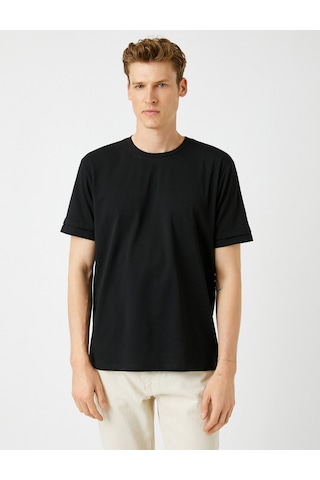 Koton Regular Fit Bisiklet Yaka Basic Tişört Siyah 3wam10043hk