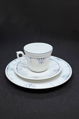 Gunther Lambert Koleksiyonu Vintage Çay Fincanı 3 Parça 180 Ml Mavi-beyaz