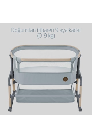 Maxi-Cosi Iora Air Sallanabilen Ahşap Görünümlü Anne Yanı Beşik Beyond Grey
