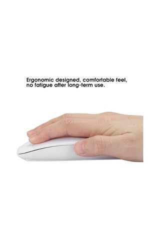 Tenfowee Ergonomik Kablosuz Mouse - 1600 Dpı Hassas Konumlandırma, 10m Uzaklık, 4 Tuş, Windows/mac Uyumlu, Beyaz Pil Dahil Değil