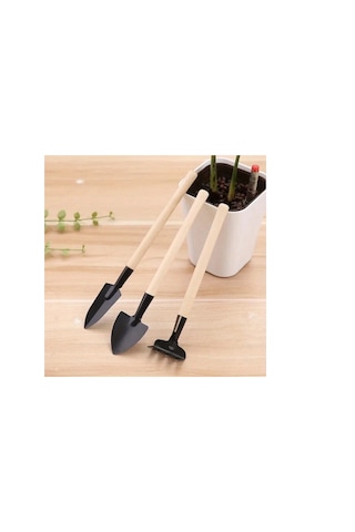 Mini Kazma Kürek Tırmık Seti - Portatif Çok Renkli