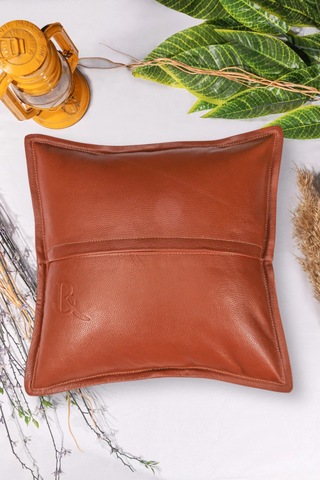 Premium Dekoratif Taba Deri Kırlent Kılıfı/ev Ve Ofis Için Gerçek Deri 45x45cm Kırlent Kılıfı Taba