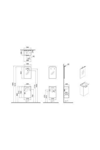 VitrA Mia 69565 Banyo Dolabı Seti, Altın Meşe, 40 cm Altın Meşe