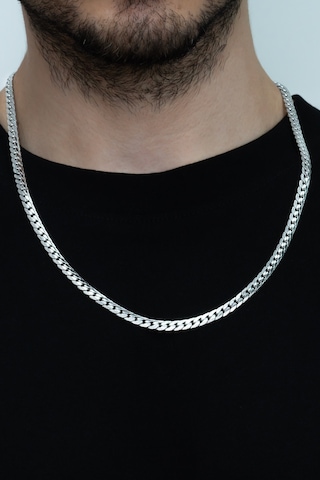 Ezme Hasır Yassı Yılan Model Çelik Erkek Kolye Eck36