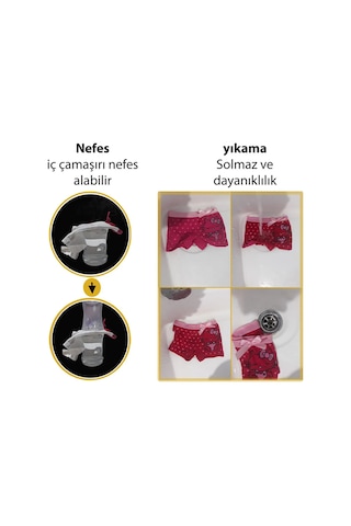 Kız Çocuk Desenli Boxer 5'li Çok Renkli