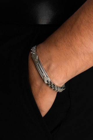 So Chic Zirkon Taş Detaylı 21 Cm Çelik Erkek Bileklik Gri 80840189