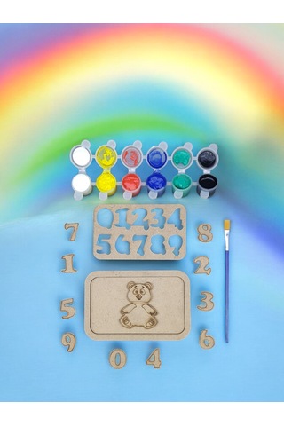 Ahşap Puzzle Alfabe Ve Rakamlar Boyama Seti, Çocuklar Boyayarak Ö