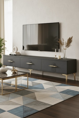 Tsa1815a - İda Tsa180 Tv Stand, Tv Sehpası Ve Tv Ünitesi Antrasit 180cm