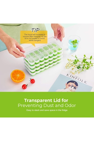 Hombey 4'lü Silikon Buzluk Seti, Kapaklı, Hızlı Buz Hazırlama, Pp+tpe Malzeme, Yaz Soğuklukları İçin Çok Renkli